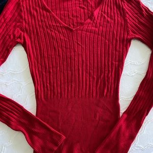 BCBG Red fitted sweater-great condition-Size M